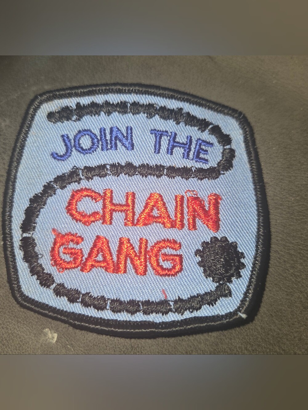 Vintage 1970's Sew on Unused Patch "Join the Chain Gang"